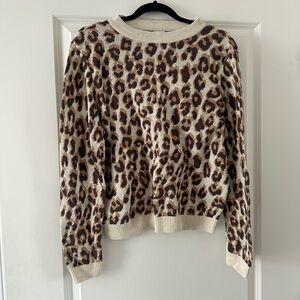 A New Day Leopard Pattern Crew Neck Sweater